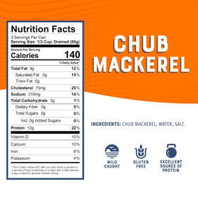 Bumble Bee Chub Mackerel served on plate, ideal for protein-rich salads.