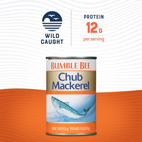 Bumble Bee Chub Mackerel whole fish in can, suitable for casseroles and pastas.