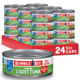 Bumble Bee Chunk Light Tuna in Oil, front view, convenient protein for quick meals.