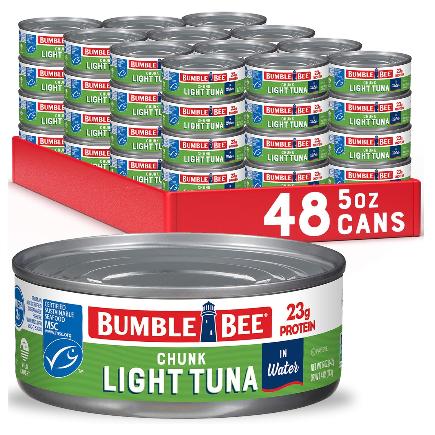 Bumble Bee Chunk Light Tuna in Water can, ready for quick, high-protein meals.