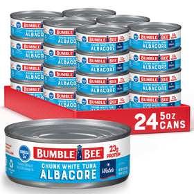 Bumble Bee chunk white albacore tuna in water can shown for easy salads and sandwiches