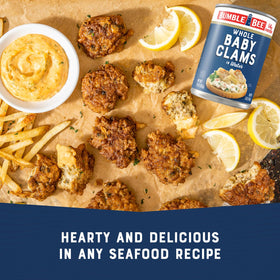 Bumble Bee Clams dip setup, suggesting simple hors d'oeuvres ideas.
