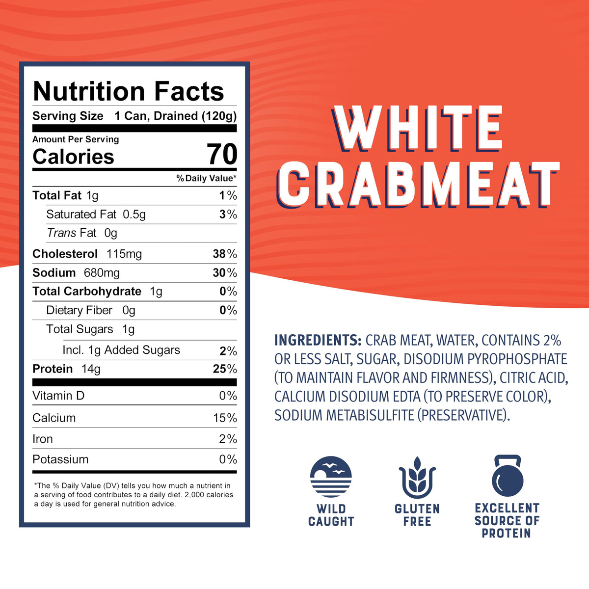 Bumble Bee crab meat in water prepared for dips and salads.