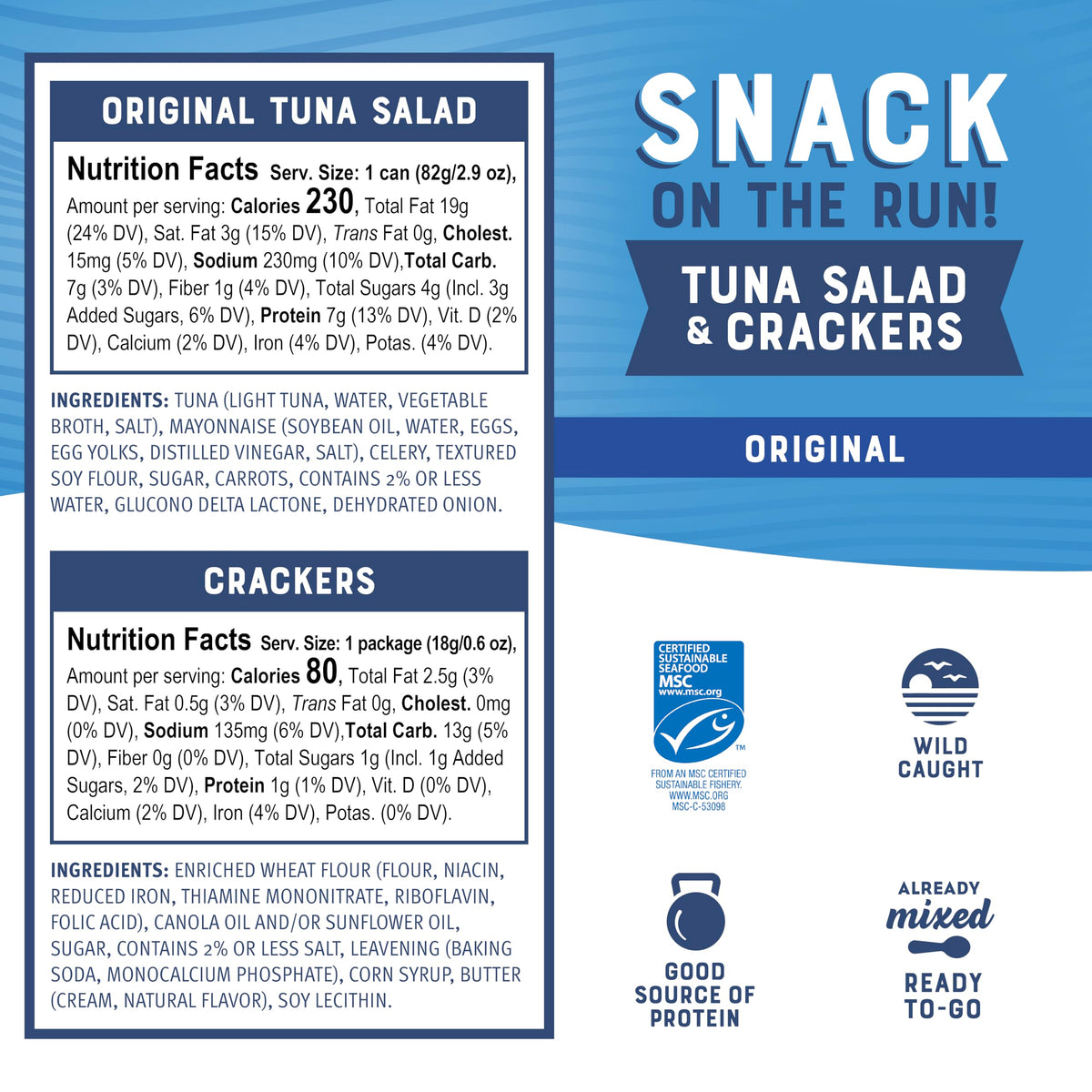 Bumble Bee crackers and tuna salad for a convenient lunch crunch.