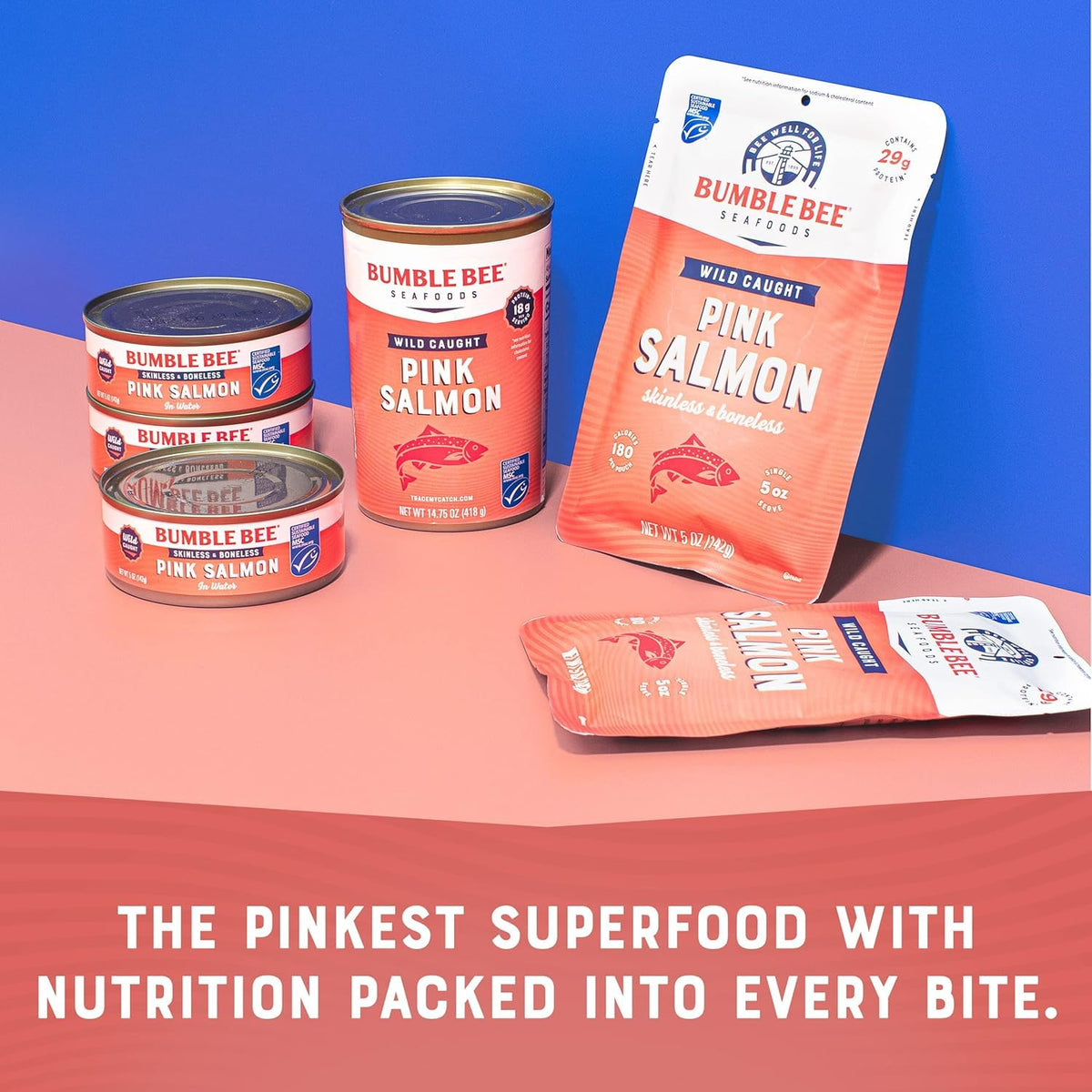 Bumble Bee gluten free kosher salmon image, MSC certified and ready to use.