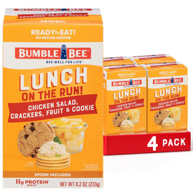 Bumble Bee Lunch on the Run kit with crackers box, ready to eat.