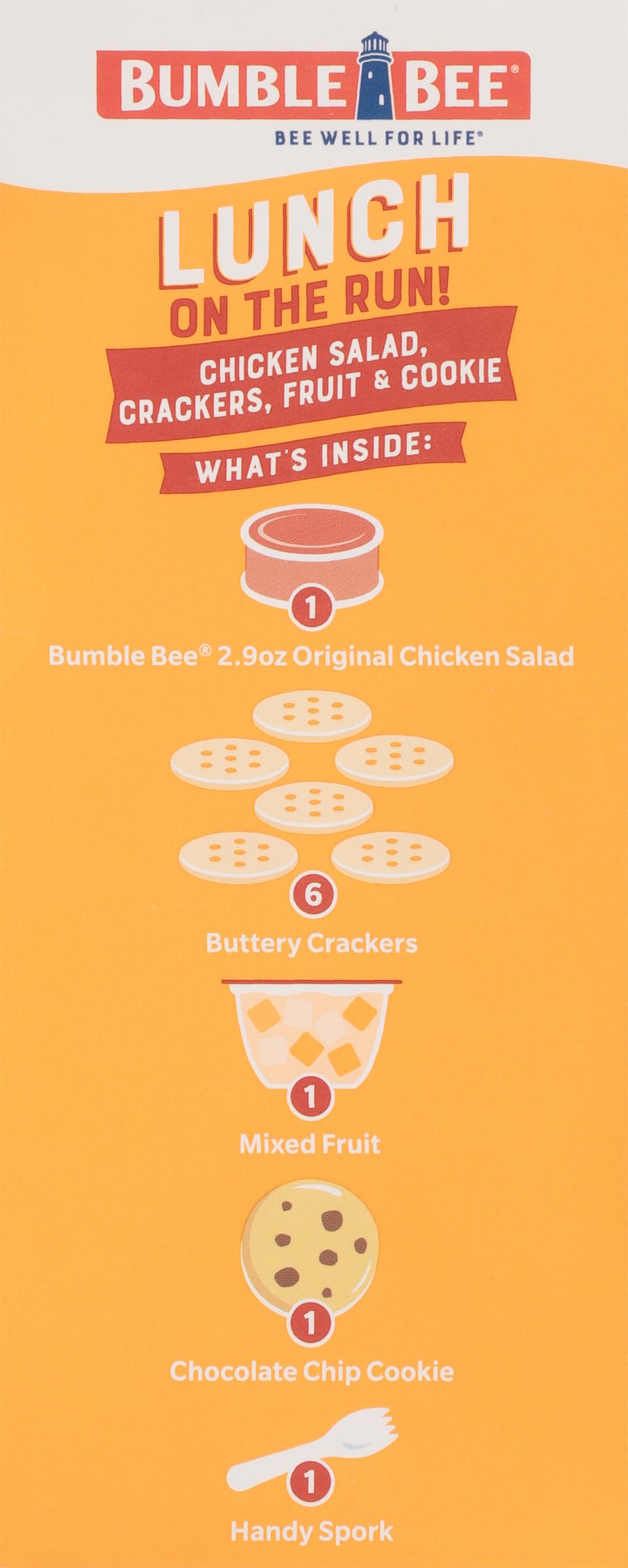 Bumble Bee Lunch on the Run packaging designed for easy storage.