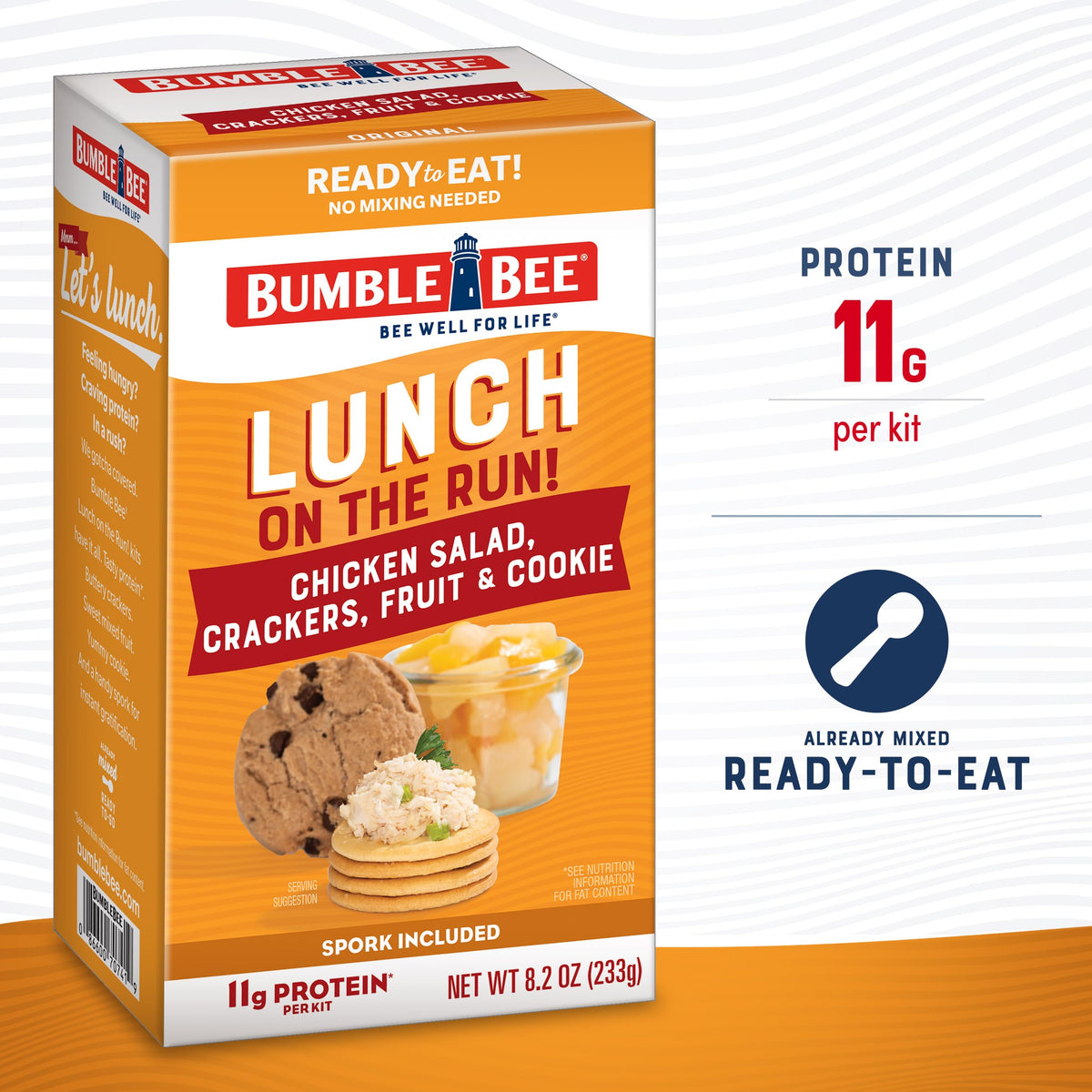 Bumble Bee Lunch on the Run kit with spoon, convenient for on-the-go meals.