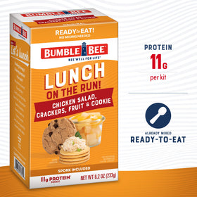 Bumble Bee Lunch on the Run kit with spoon, convenient for on-the-go meals.