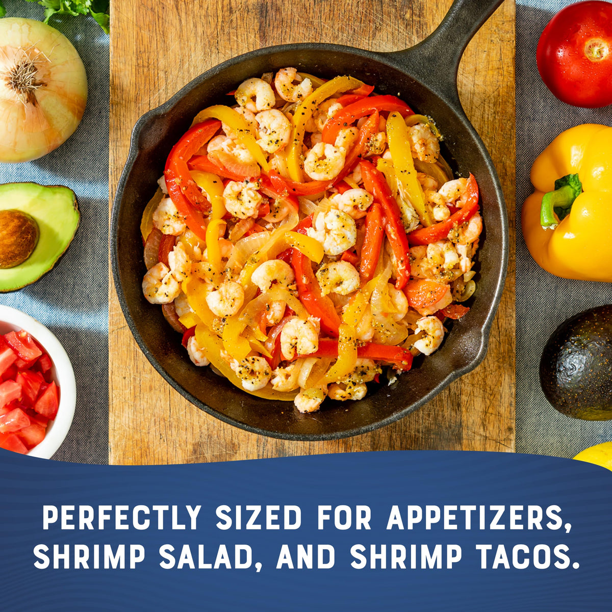 Bumble Bee Medium Shrimp cooked and peeled, convenient protein.