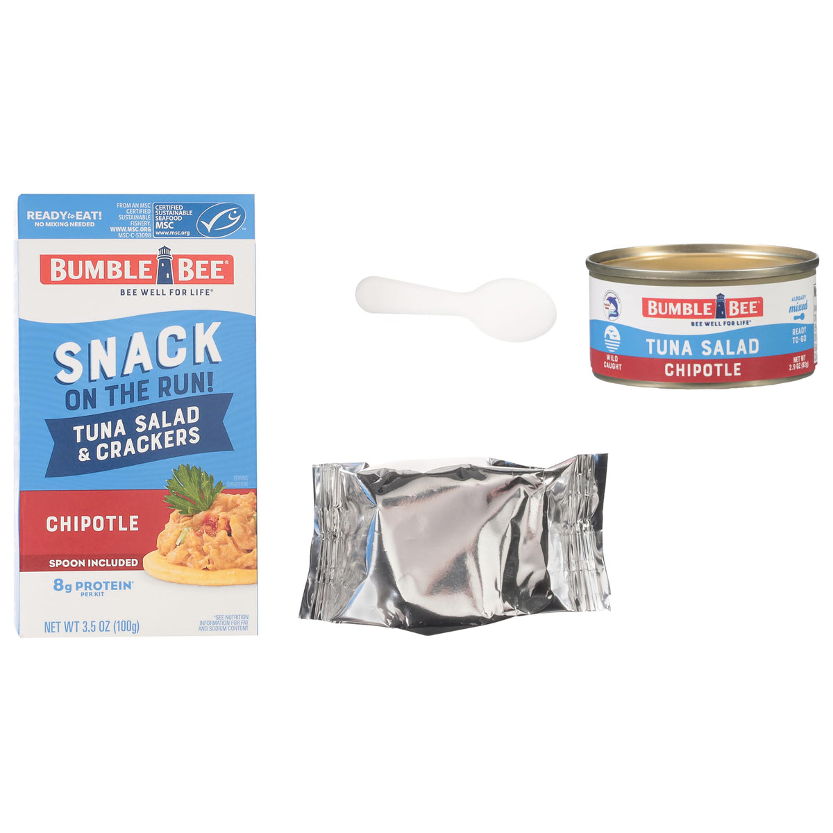 Bumble Bee on-the-go snack pack ideal for lunchboxes.