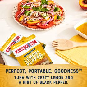 Bumble Bee pack of 12 tuna pouches for pantry-friendly snacking.