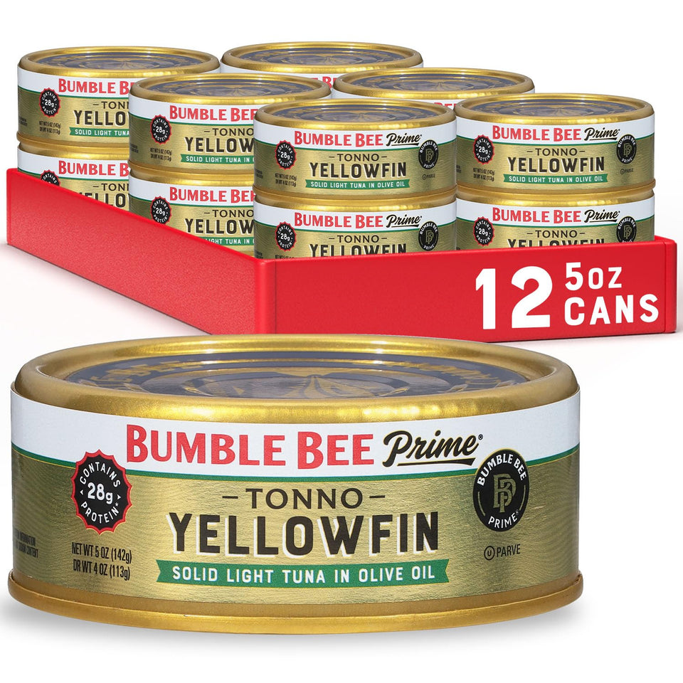 Bumble Bee Prime Tonno in olive oil can—ready-to-eat protein boost.