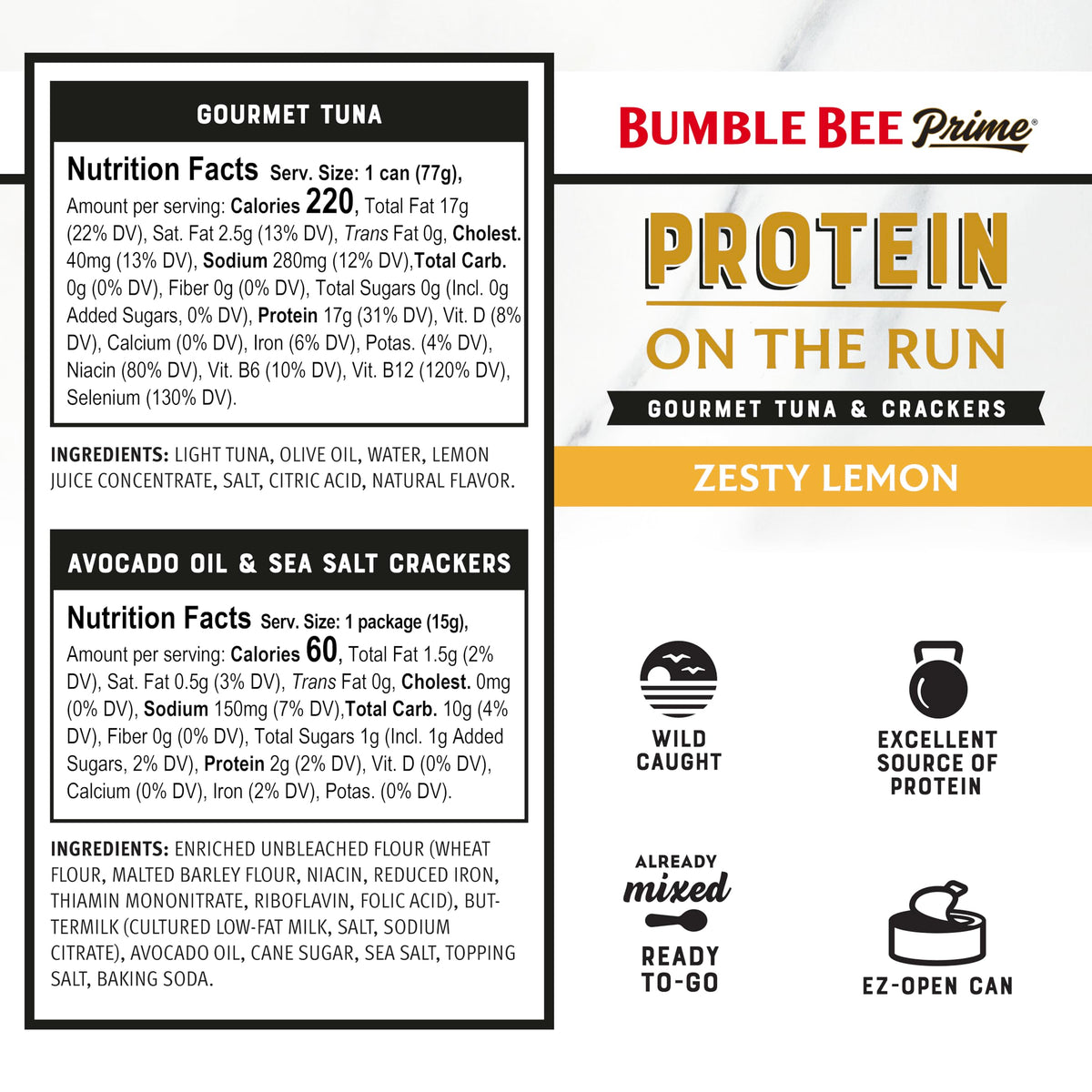Bumble Bee Prime Tuna on the Run Kit utensil for easy self-serve snacking.