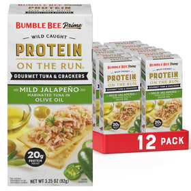 Bumble Bee Prime Tuna Snack Kit can with olive oil and jalapeño, ideal on-the-go fuel.