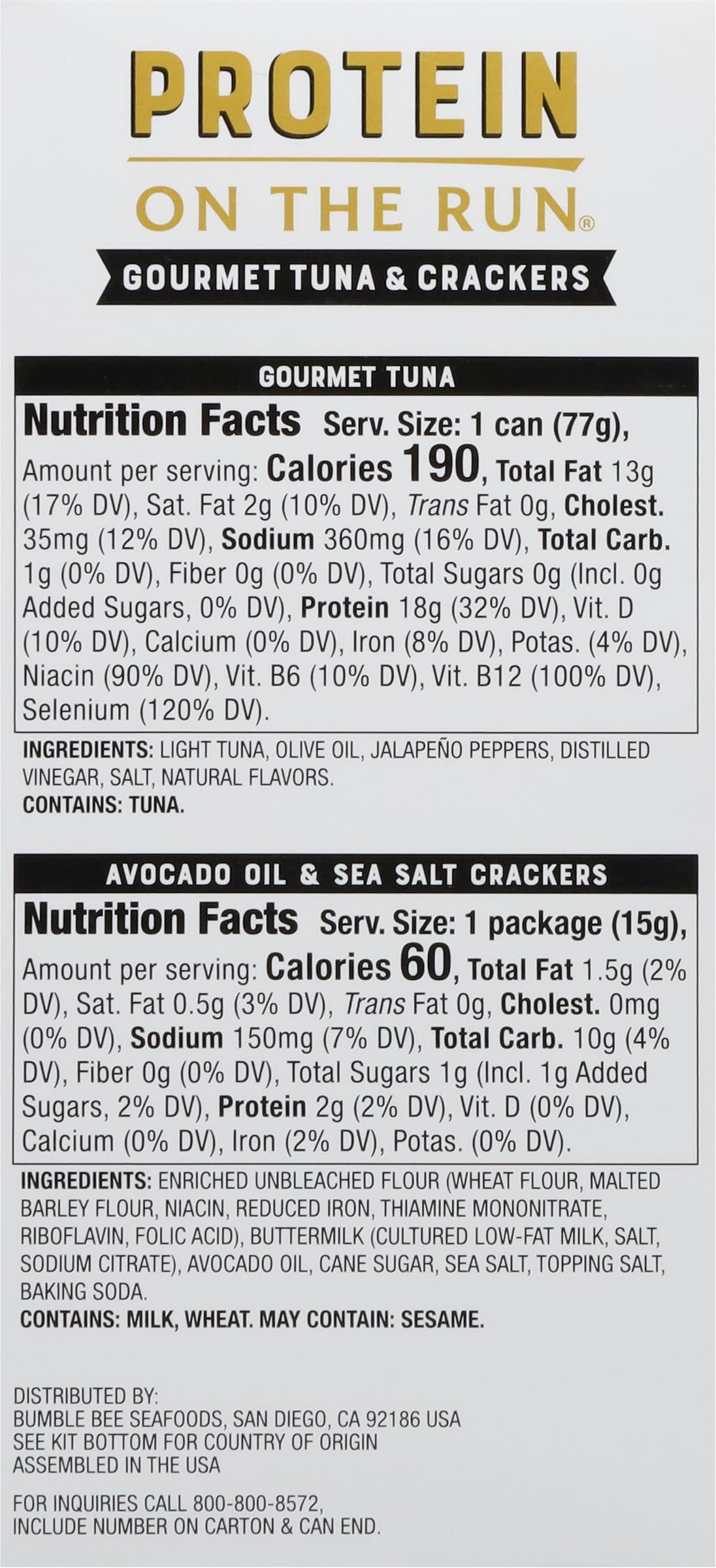 Dolphin-safe tuna in olive oil for peace of mind.