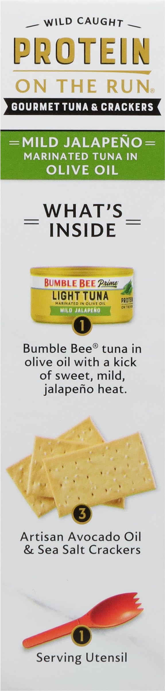 Serving utensil helps place tuna on crackers neatly.