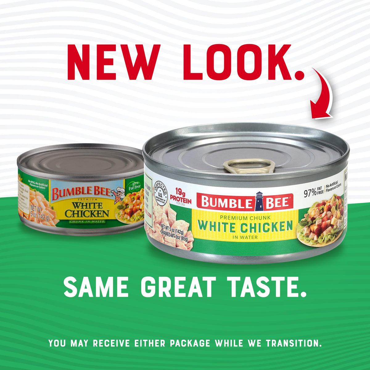Protein-packed Bumble Bee chicken breast serving, great for salads or wraps.