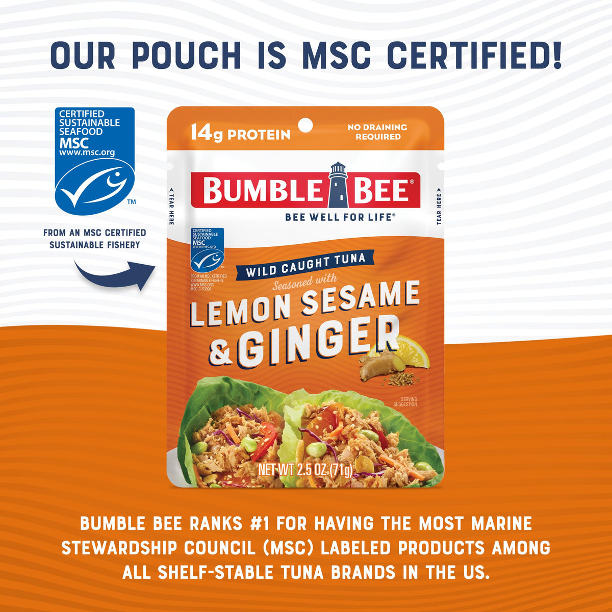 Bumble Bee Ready-to-Eat On-The-Go Snack Pack ideal for travel.