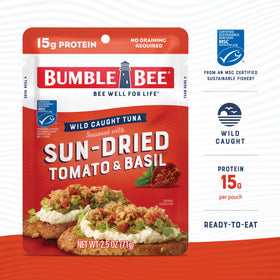 Bumble Bee ready-to-eat tuna pouch for easy, on-the-go lunch.