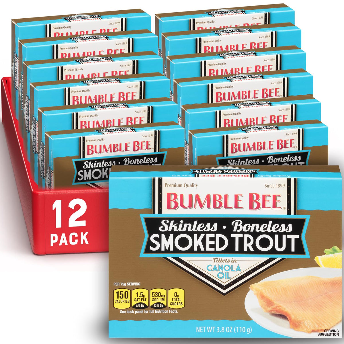 Bumble Bee smoked trout fillets in can, ready for quick protein-packed meals