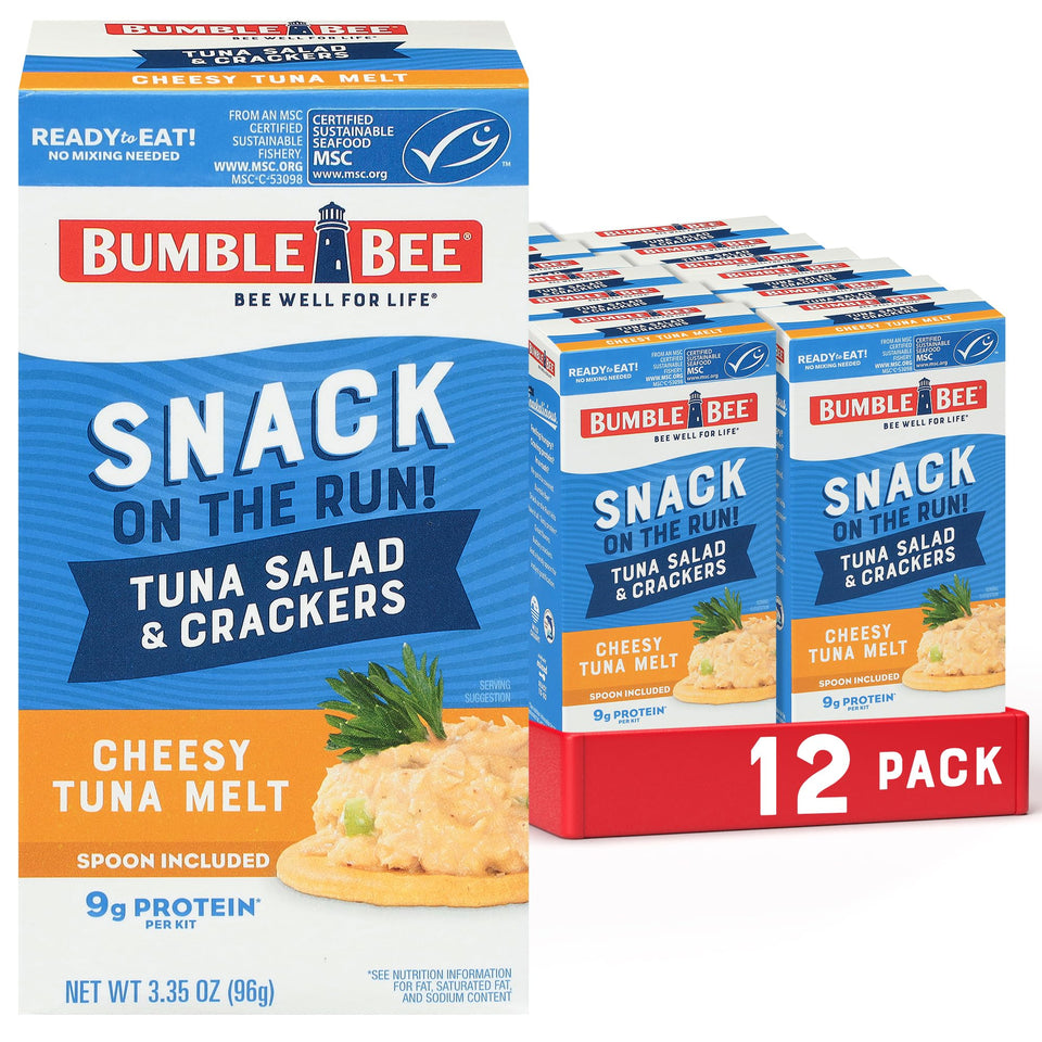 Bumble Bee Snack On The Run cheesy melt tuna salad can for a protein-rich on-the-go meal