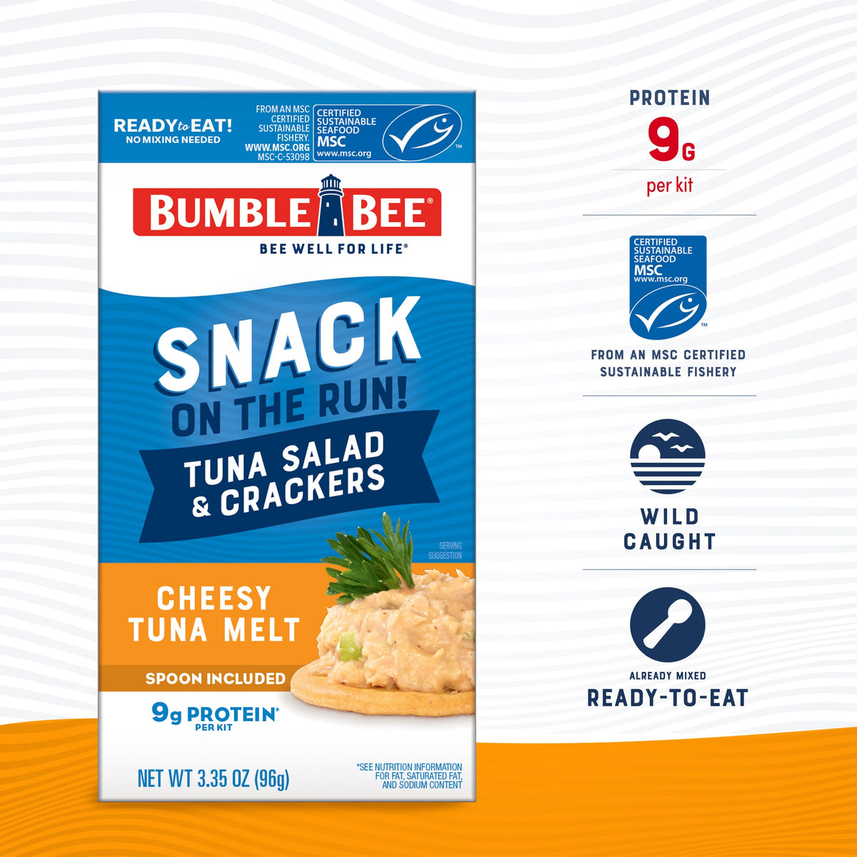 Bumble Bee Snack On The Run crackers and tuna mix for a satisfying crunch