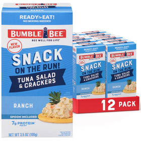 Bumble Bee Snack On The Run pack front, a portable protein kit for busy days.