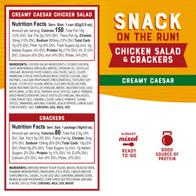 Six crackers and spoon included with Bumble Bee Snack On The Run for a complete snack.