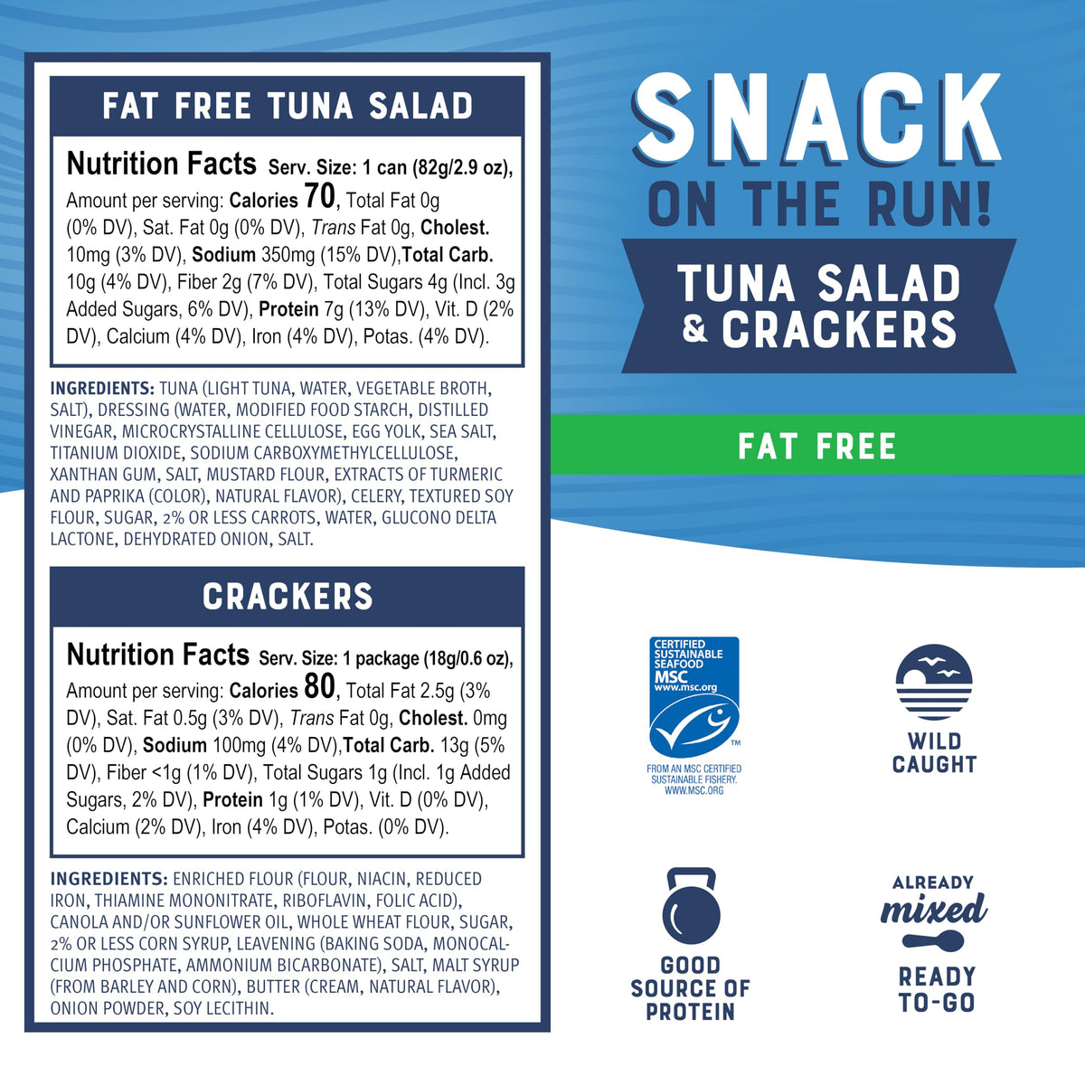 Bumble Bee wild-caught tuna salad, convenient shelf-stable snack for outdoor adventures.