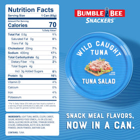 Bumble Bee Snackers 3 oz serving shown for quick meals