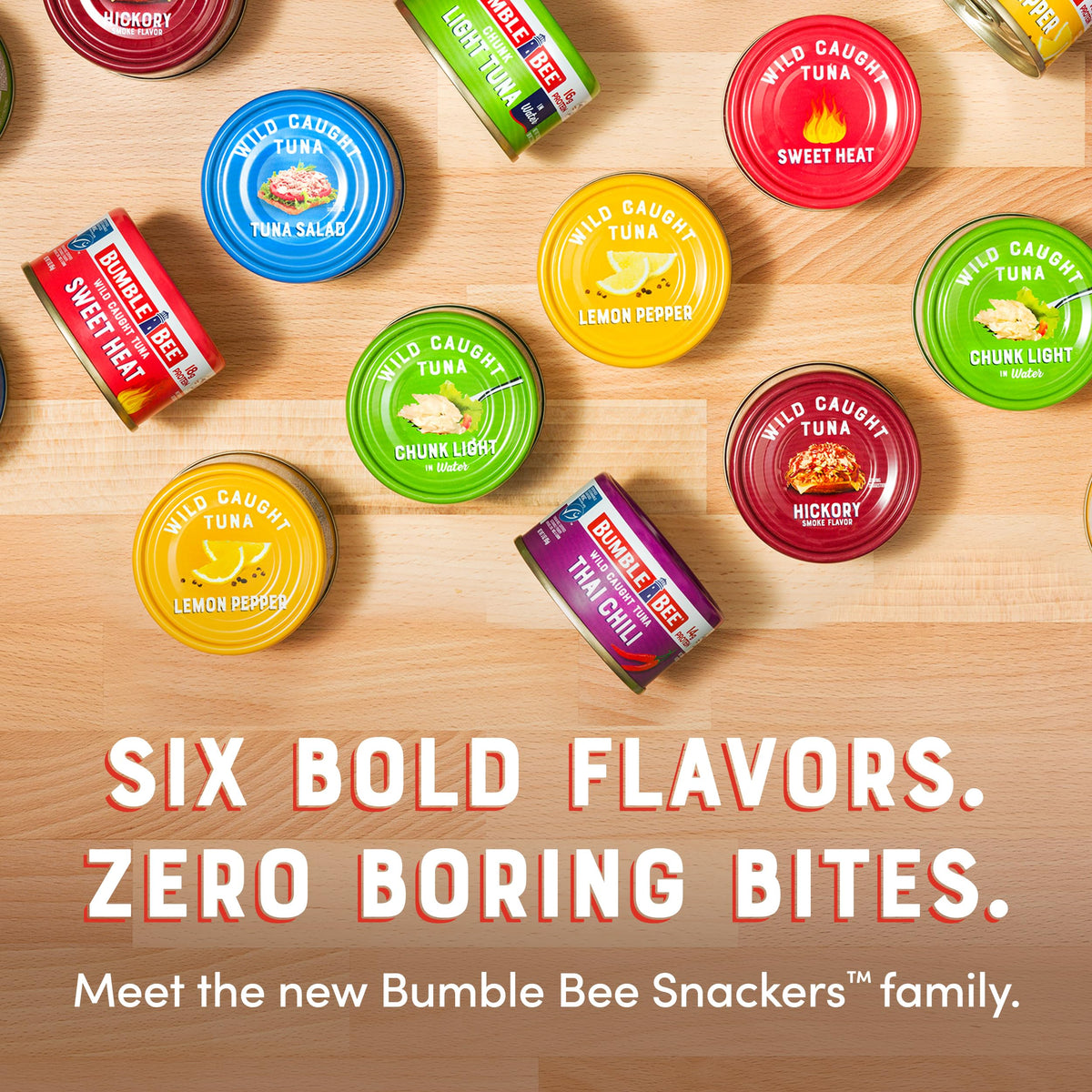 Bumble Bee Snackers Lemon Pepper label close-up showing bold citrus spice.