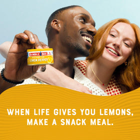 Bumble Bee Snackers Lemon Pepper MSC-certified wild-caught tuna label.