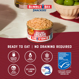 Bumble Bee Snackers Smoky flavor tuna in a single-serve can.