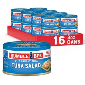 Bumble Bee Snackers Tuna Salad can opened and ready to eat on the go
