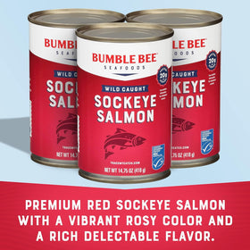 Bumble Bee sockeye salmon serving image, ideal for quick wholesome meals