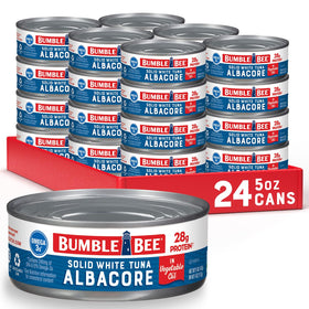 Bumble Bee solid white albacore tuna in oil with large flakes, ideal for salads