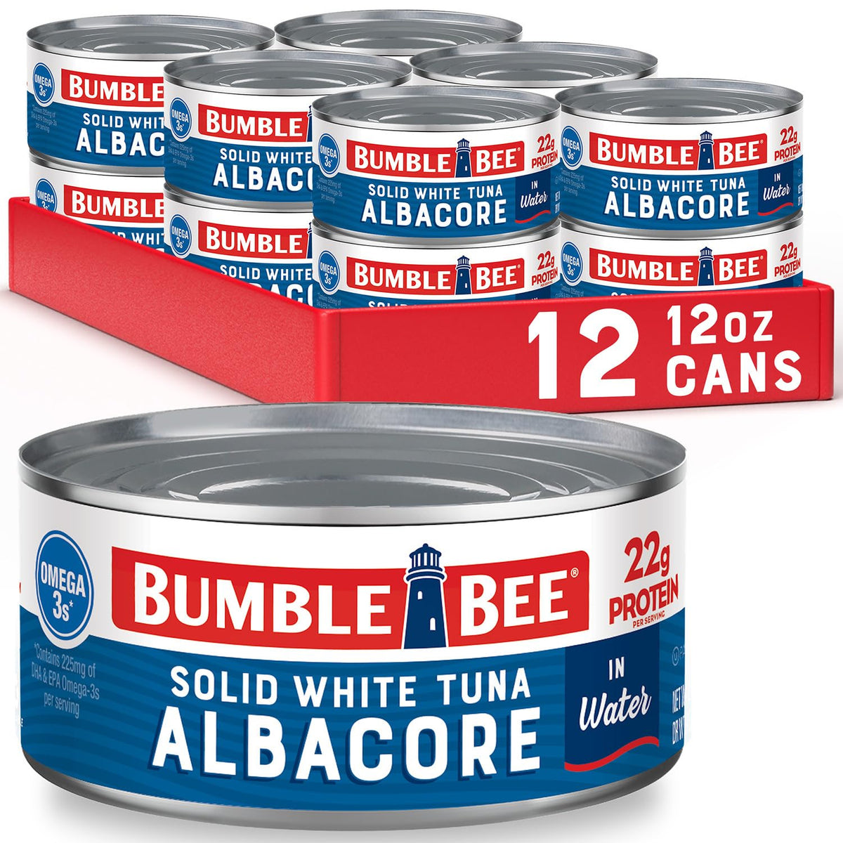 Bumble Bee solid white albacore tuna in water 12oz can, premium pantry staple.