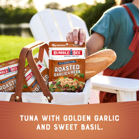 Bumble Bee Roasted Garlic & Herb tuna pouch, convenient ready-to-eat option