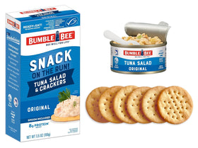 Bumble Bee tuna salad ingredients with mayo, celery, and carrots for rich flavor.