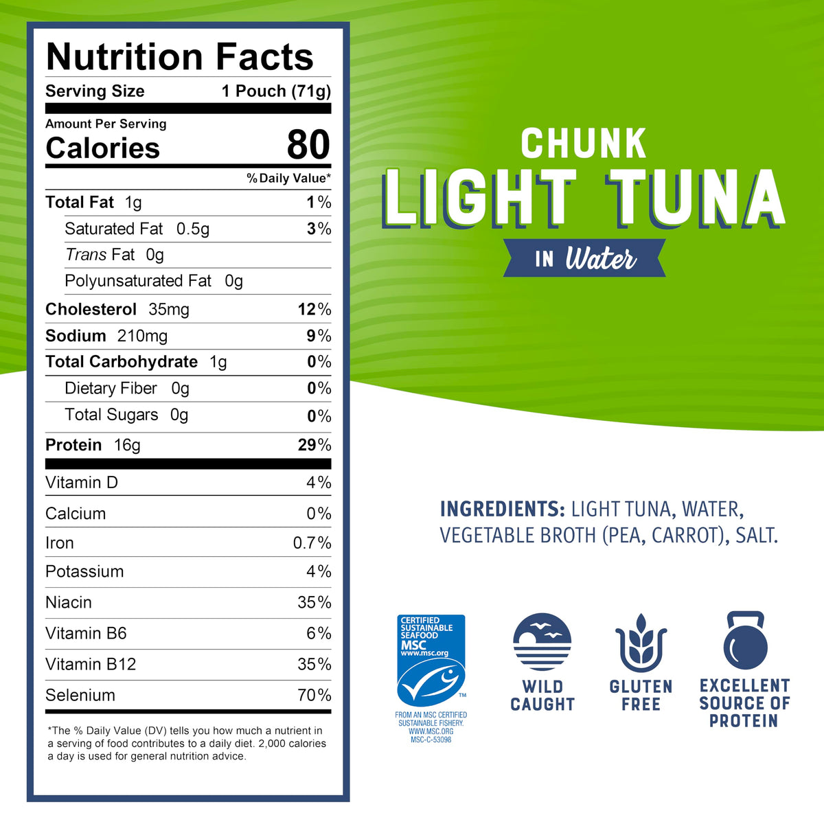 Tuna added to a fresh salad with Bumble Bee pouch topping