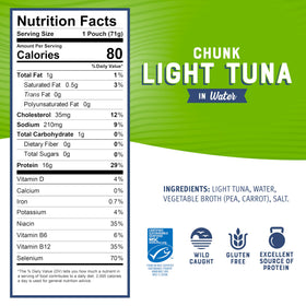 Tuna added to a fresh salad with Bumble Bee pouch topping