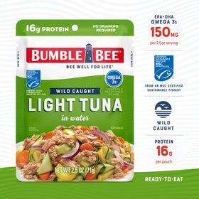 Bumble Bee tuna water pouch ready for a roadside picnic