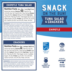 Bumble Bee wheat crackers accompany tuna salad for a balanced snack.