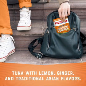 Bumble Bee Wild-Caught MSC certified tuna pouch signals dolphin-safe seafood.