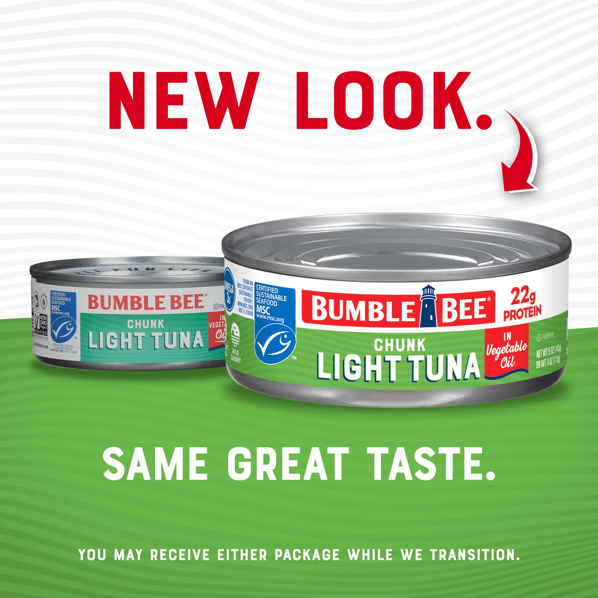 Bumble Bee Wild-Caught Skipjack Tuna MSC label, sustainable choice.