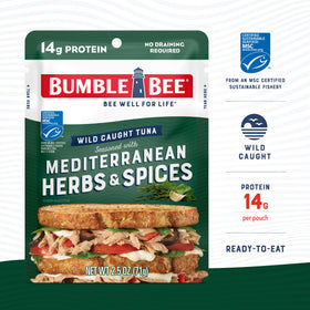 Bumble Bee wild-caught tuna pouch with red bell pepper ideal for salads