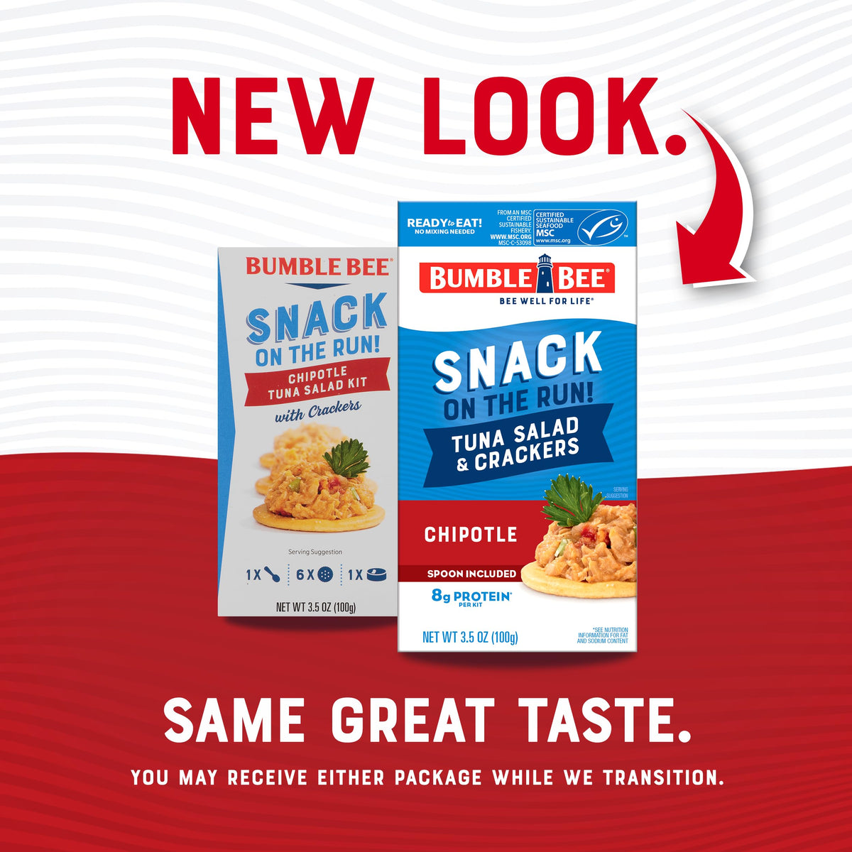 Bumble Bee wild caught tuna adds premium flavor.