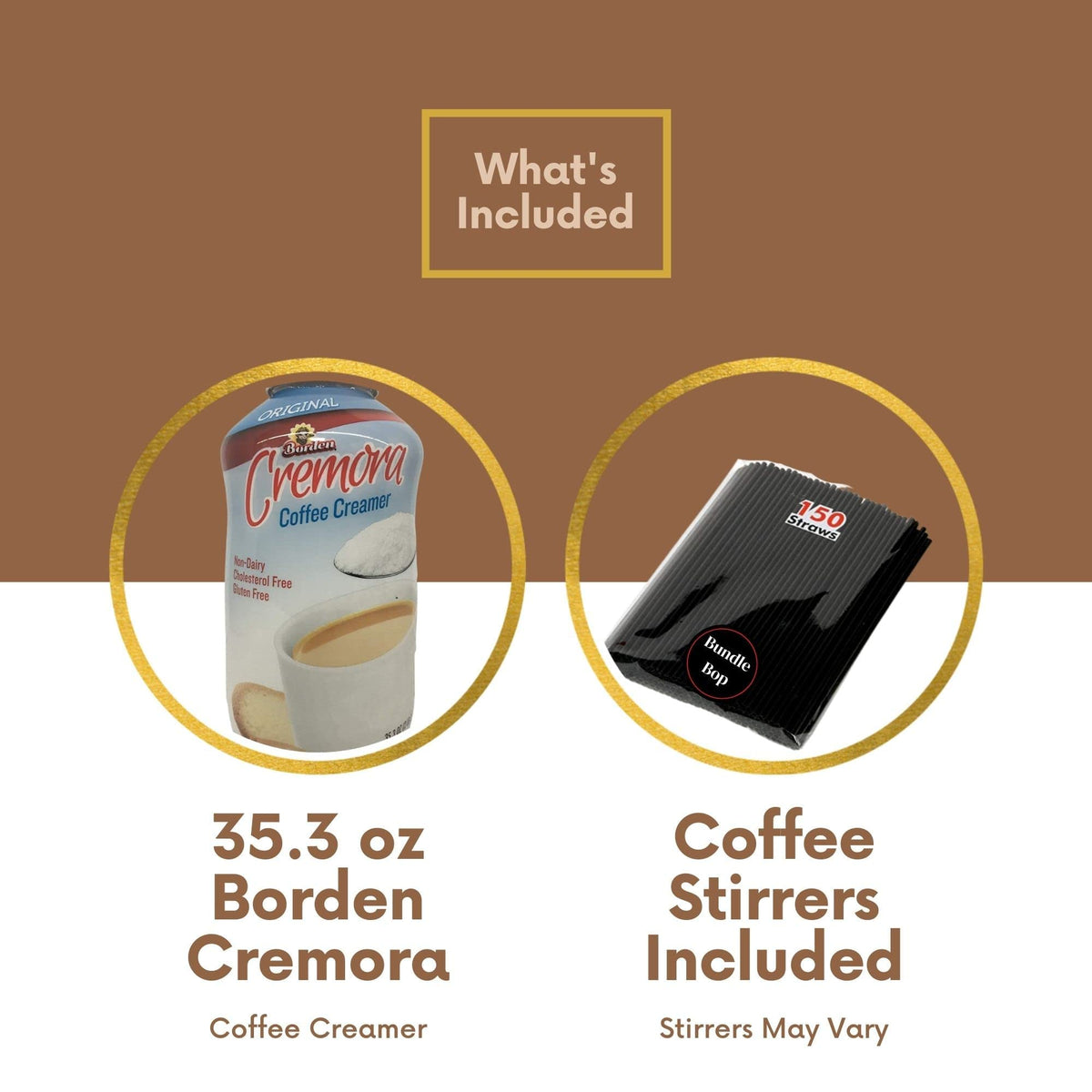 Bundle Bop non-dairy creamer gluten-free and cholesterol-free option