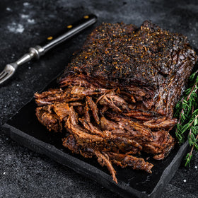 BUNKHOUSE 16-mesh pepper rub blends well with beef and vegetables.